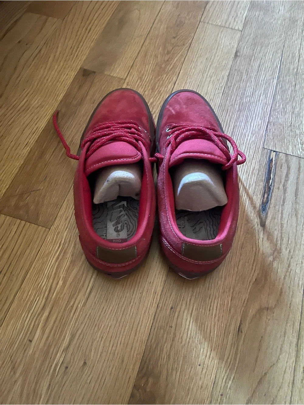 Vans Red Suede Low-Top Sneakers